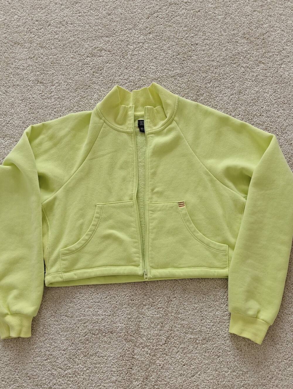 BDG Women's Lime Green Cropped Sweatshirt